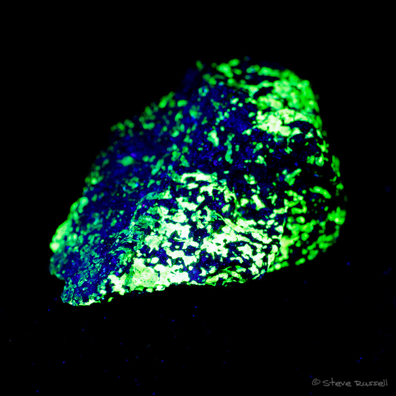 Mineral fluorescing in UV light
